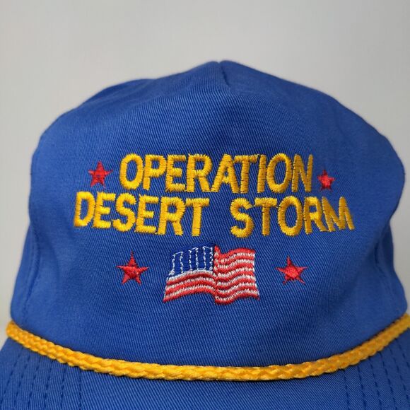 The Executive Line Mens Snapback Trucker Hat Blue Vintage Operation Desert Storm - Picture 4 of 11